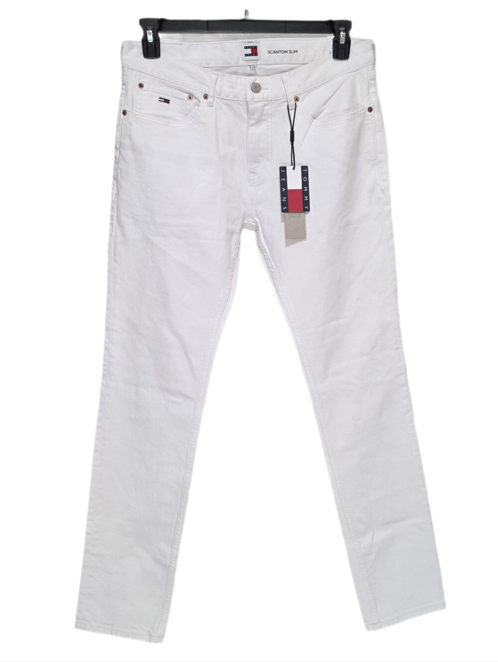Tommy Jeans Scanton Slim Fit Jeans Men's White Denim W32 x L32 Logo Patch